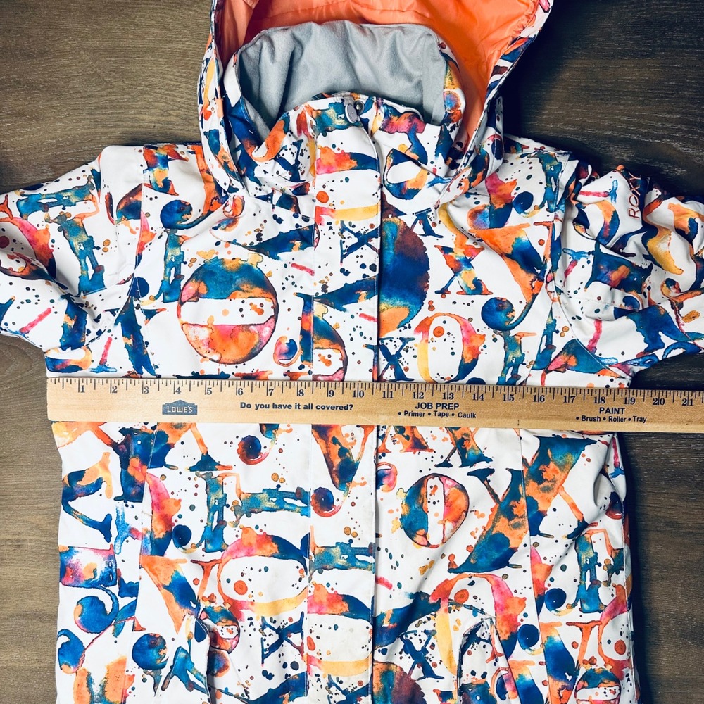 Roxy Kids Snowboard Ski Jacket Colorful Print Hooded Winter Coat sz 16 XXL - Picture 5 of 13
